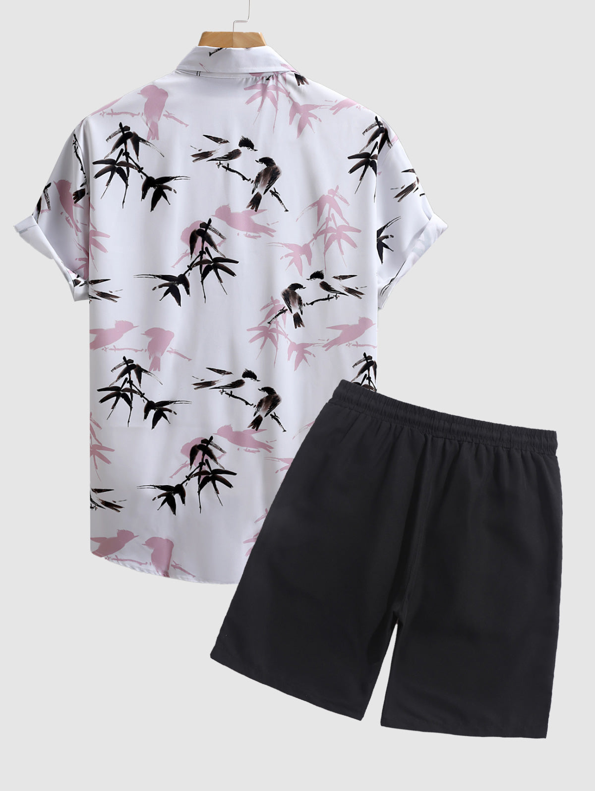 Gordon - Short Sleeves Shirt And Casual Drawstring Shorts Set