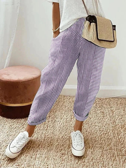 Lima™ - Cotton striped trousers